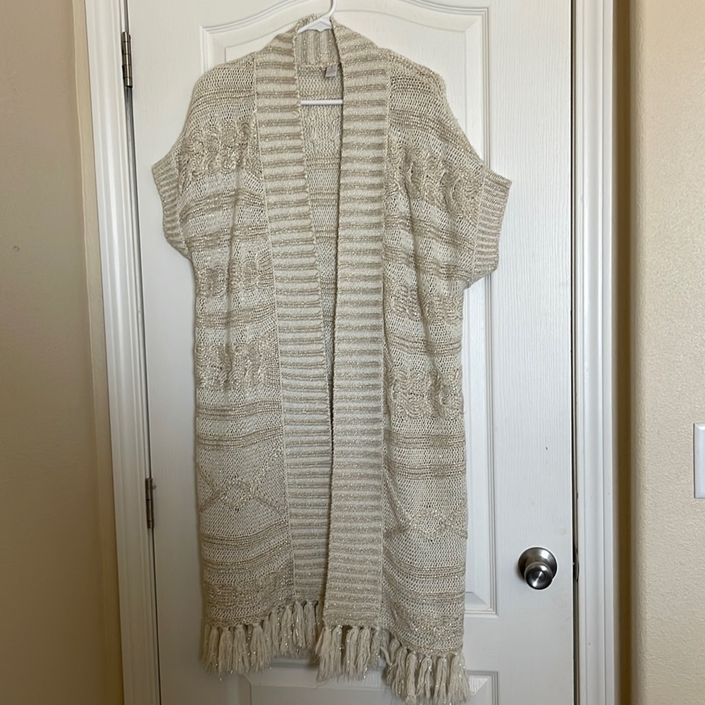 Chicos long cardigan sweater size L